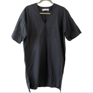 EVERLANE Black Caftan V Neck Dress in Cotton Sz. 4